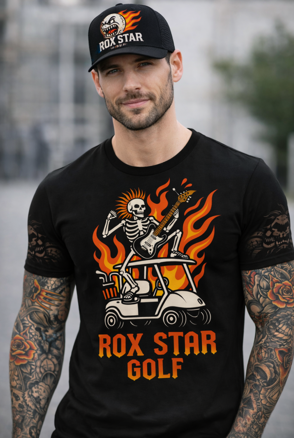 ROX STAR GOLF- SHORT SLEEVE T-SHIRT - ROCK'IN GOLF CART LOGO- LIMITED STOCK