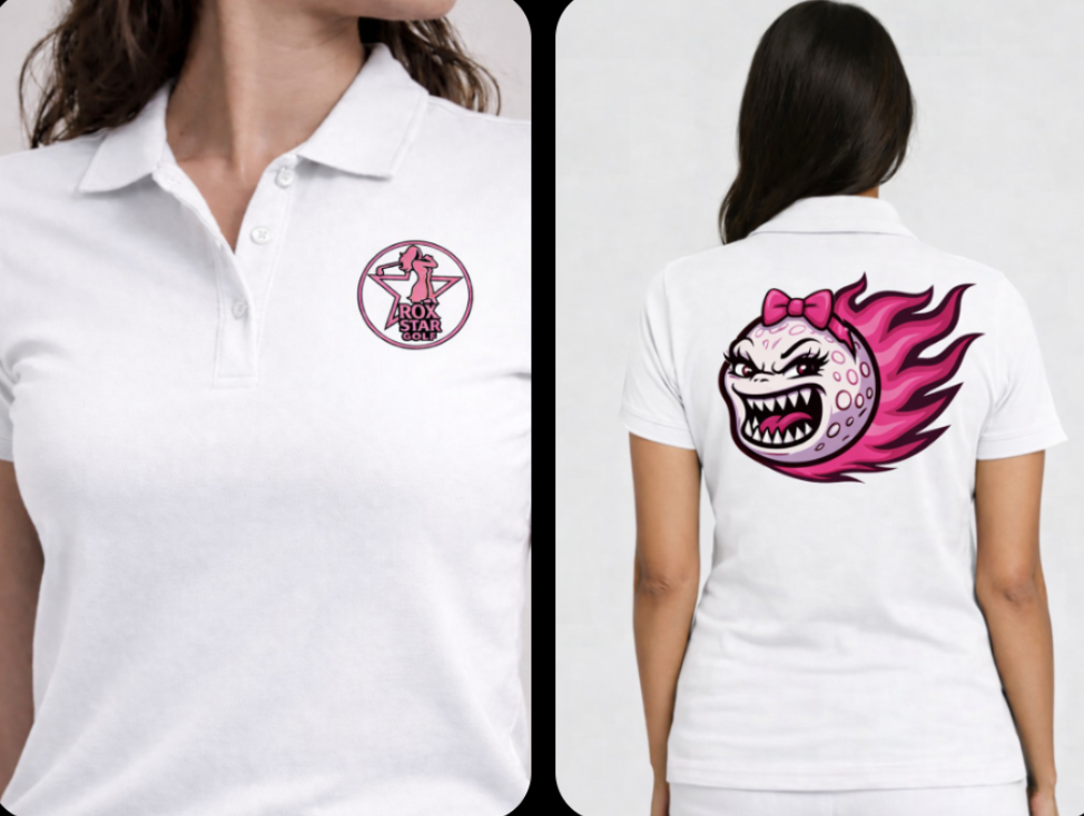 ROX Star White Woman's Polo- Roxy logo-NOW AVAILABLE ! GET YOURS NOW!