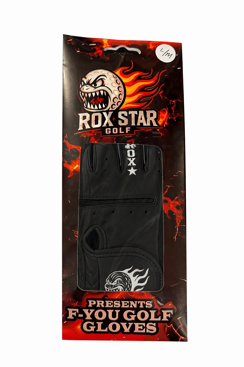 ROX STAR GOLF-BLACK- F-YOU GOLF GLOVES-(RIGHT HAND)
