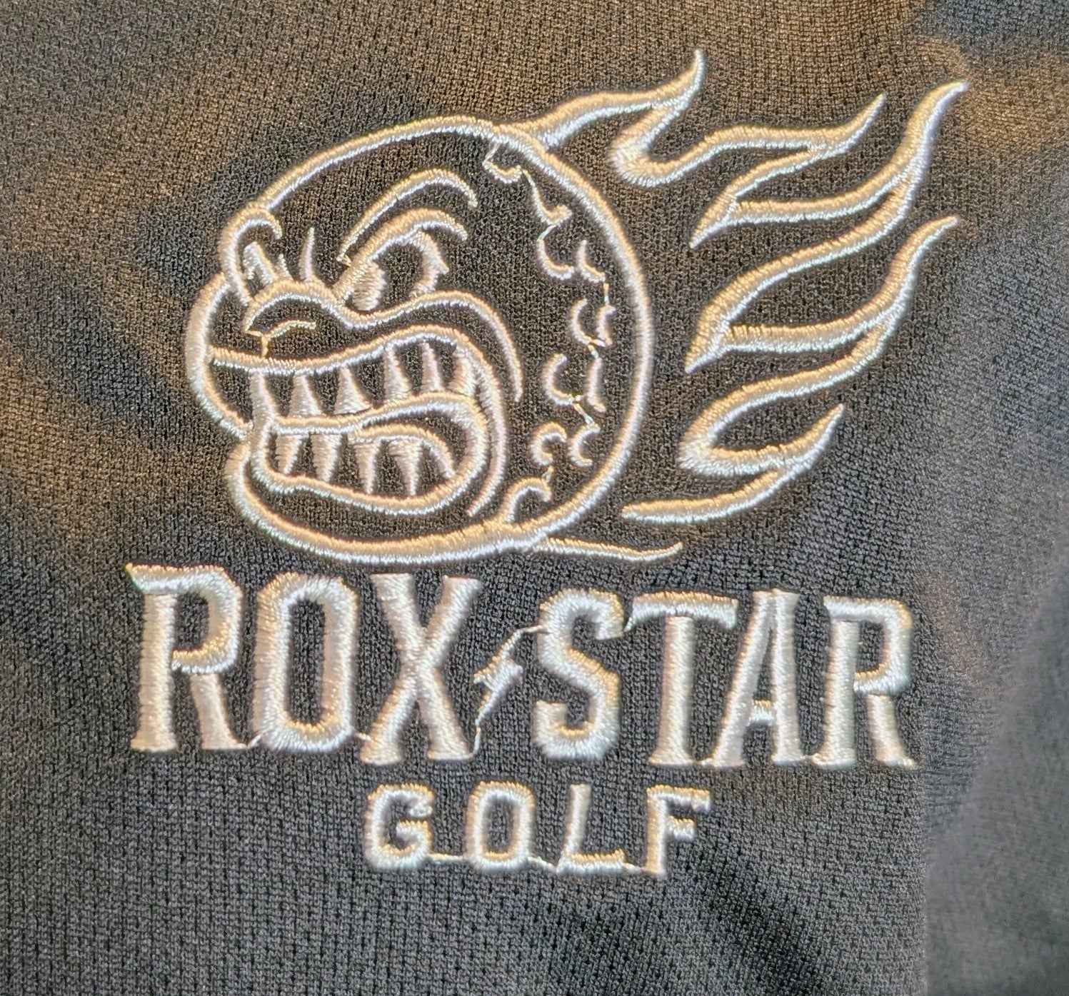 ROX STAR MENS POLO- BLACK EMBROIDERED REX