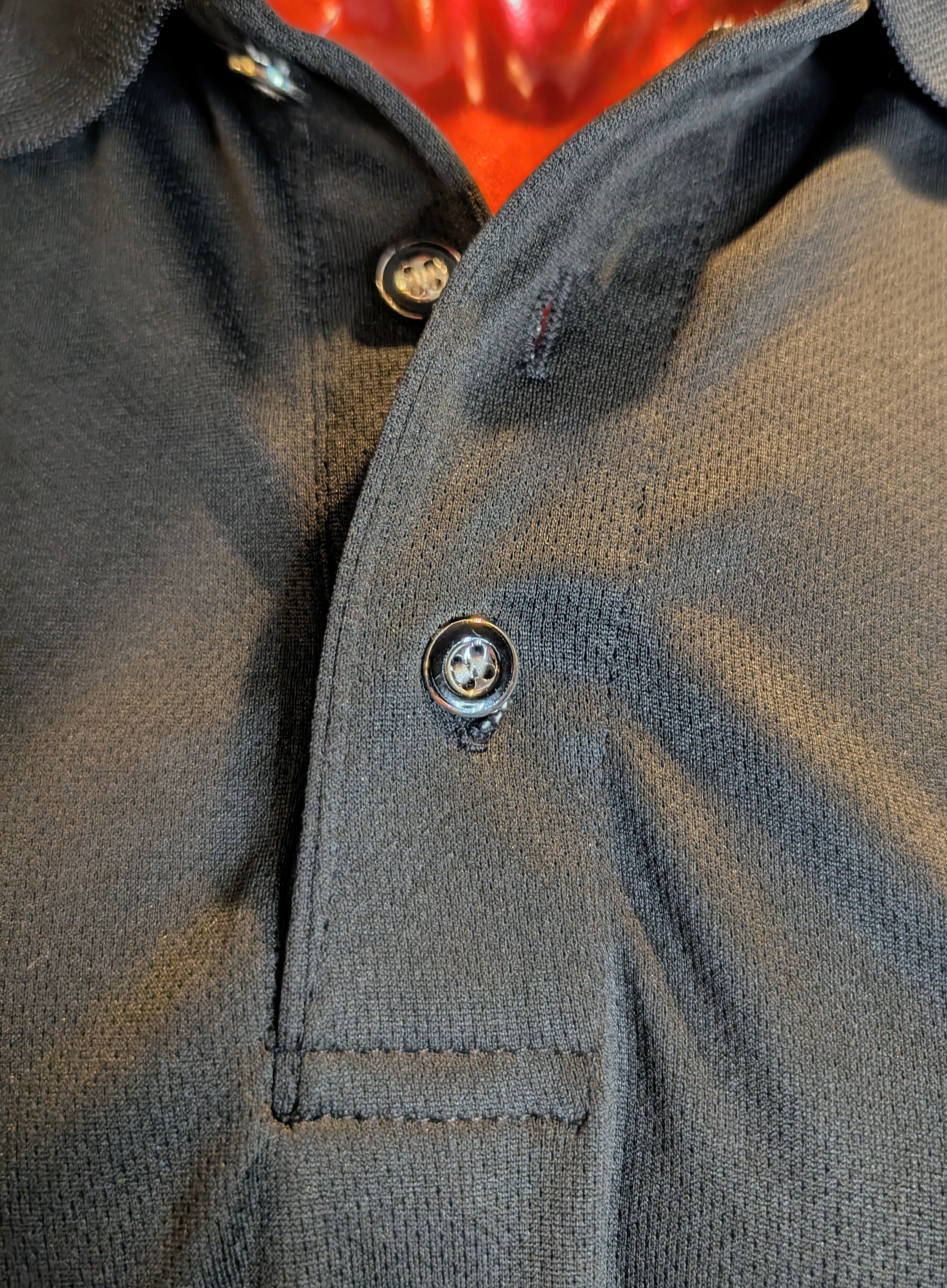 ROX STAR MENS POLO- BLACK EMBROIDERED REX