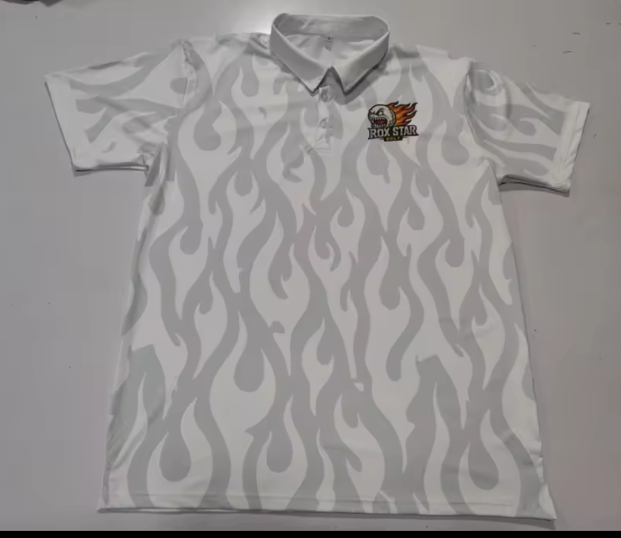 ROX Star White Flame Polo – Men's-COMING SOON! PRE ORDER NOW!!