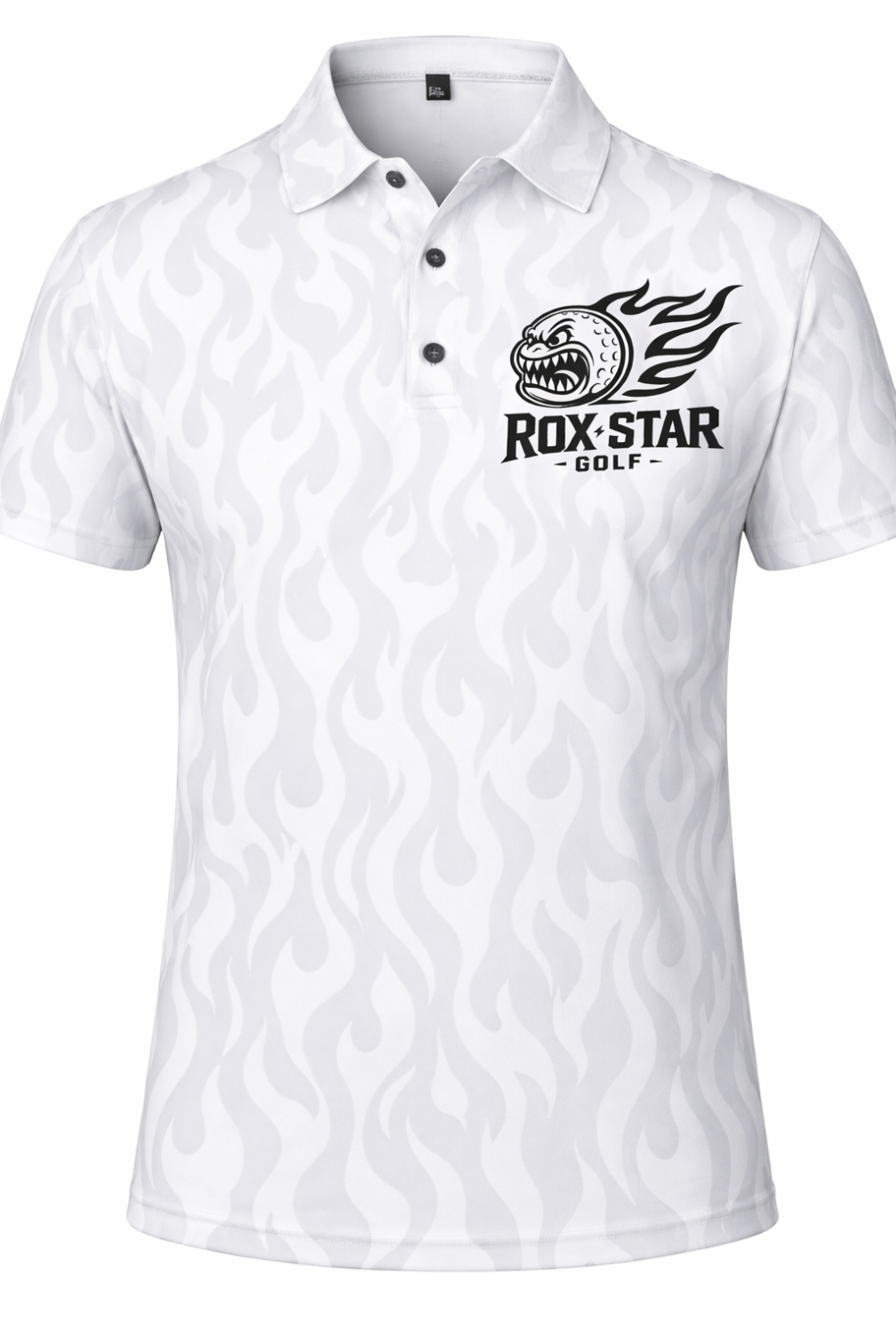 ROX Star White Flame Polo – Men's-COMING SOON! PRE ORDER NOW!
