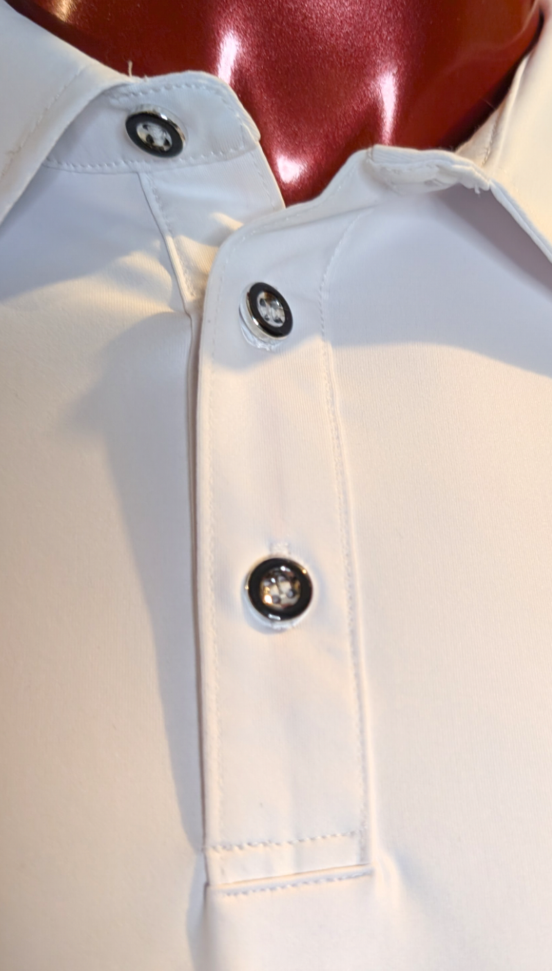 ROX Star Golf Men's White Polo- Skull Ball logo-AVAILABLE NOW!!!