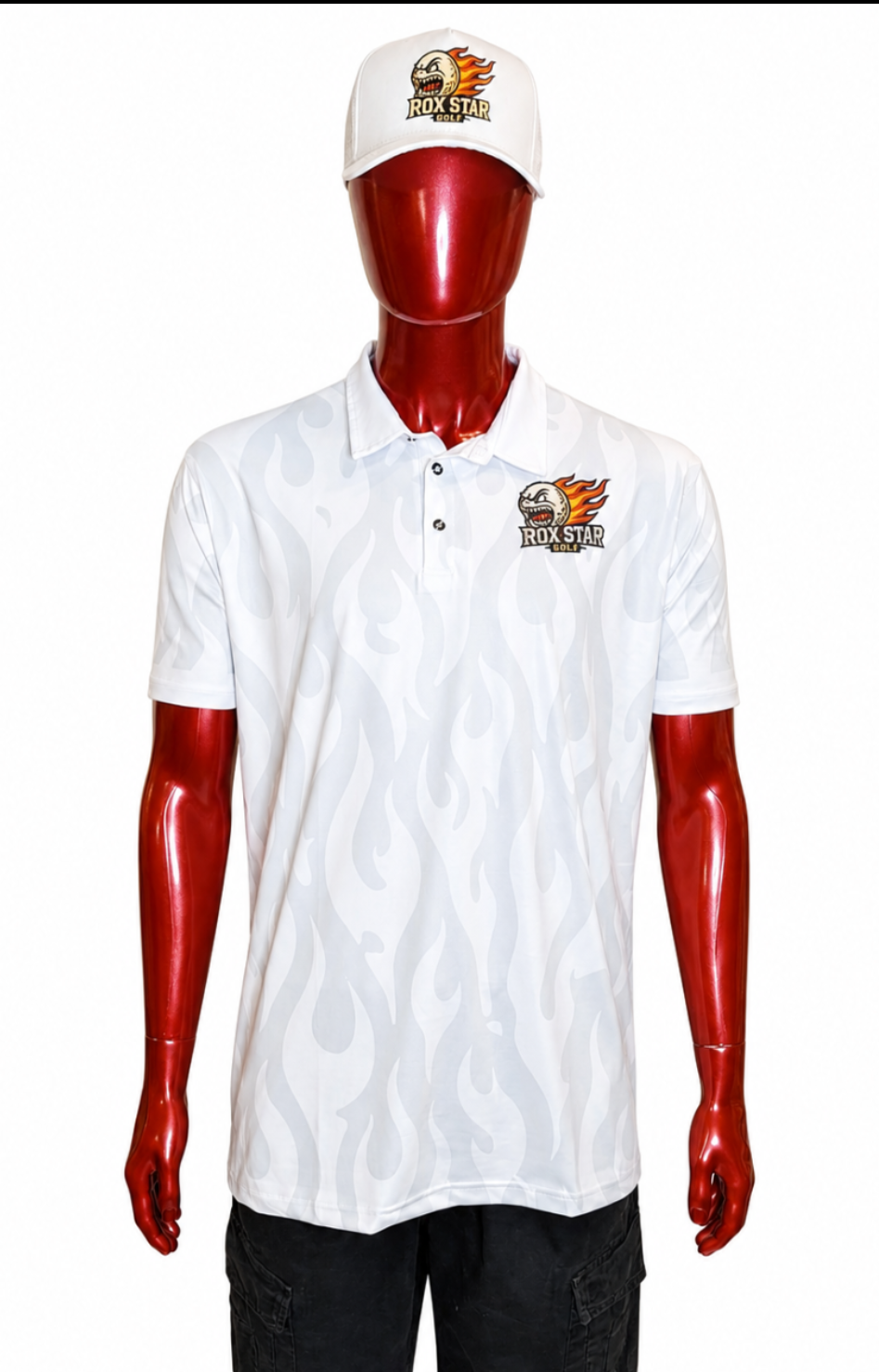 ROX Star White Flame Polo – Men's-NOW AVAILABLE!!! GET YOURS NOW!!!