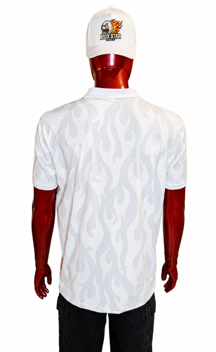 ROX Star White Flame Polo – Men's-NOW AVAILABLE!!! GET YOURS NOW!!!