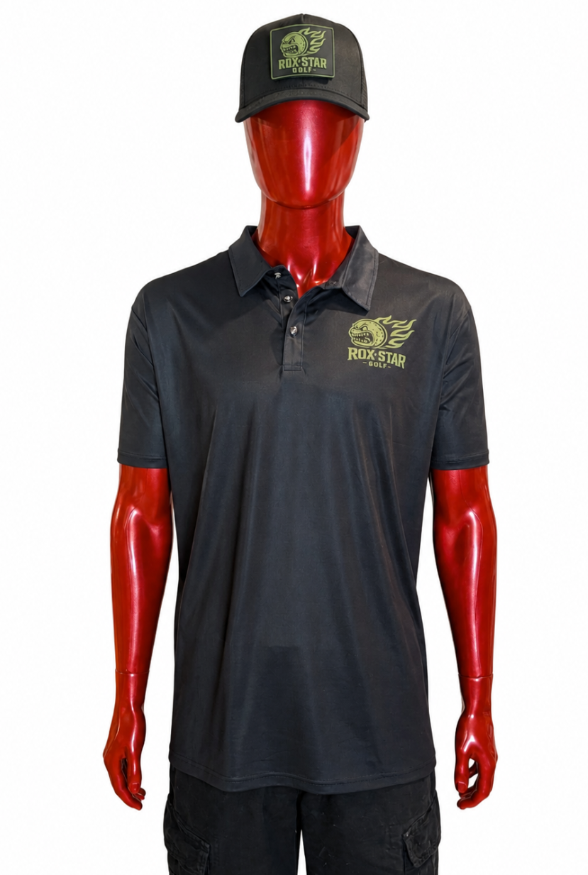 ROX Star Black Polo – Military Green | Special Order