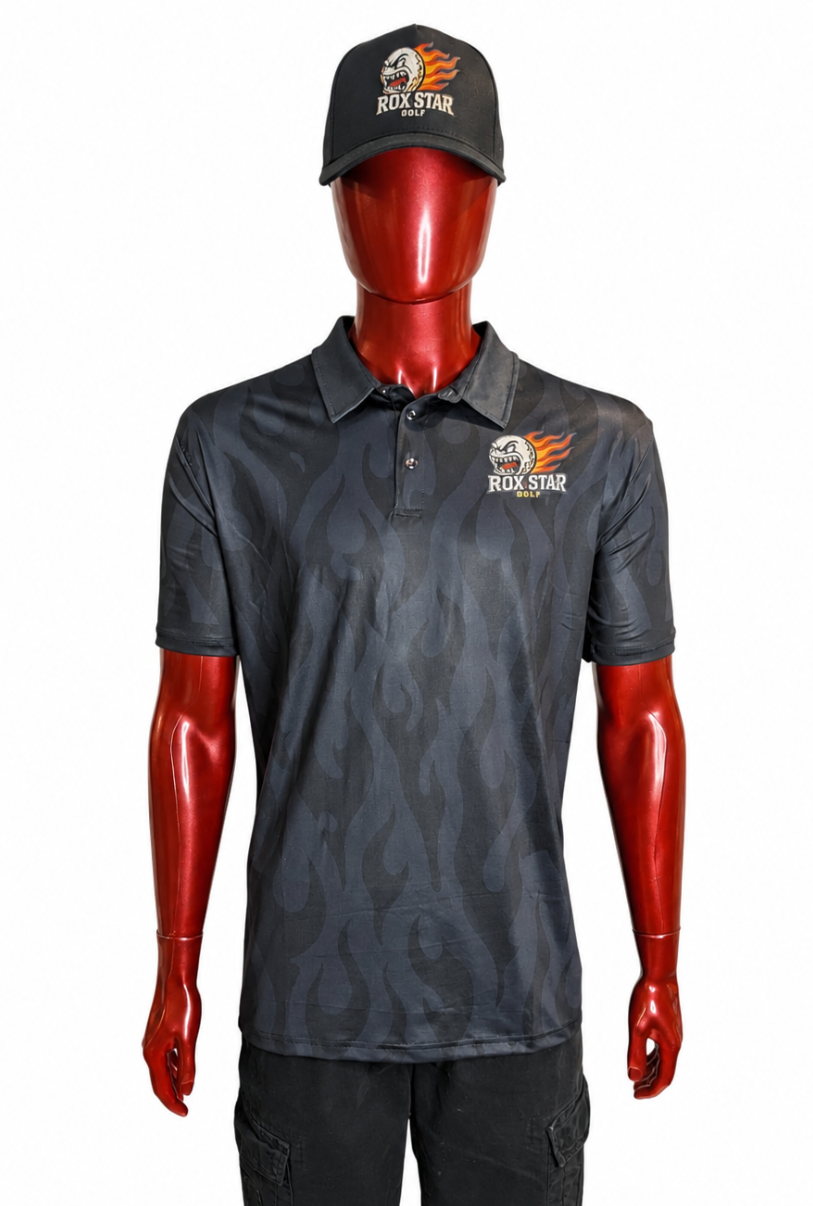 ROX Star Black Flame Polo – Men's-NOW AVAILABLE! GET YOURS NOW!!