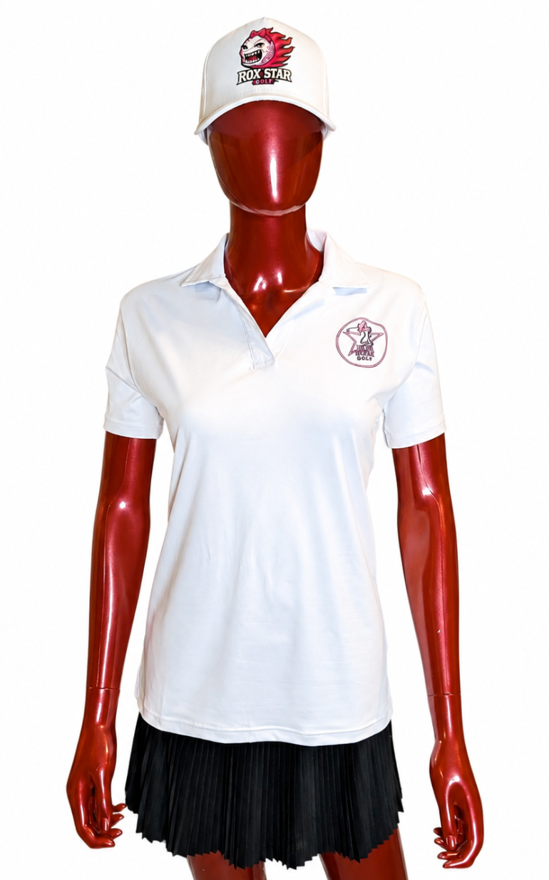 ROX Star White Woman's Polo- Roxy logo-NOW AVAILABLE ! GET YOURS NOW!