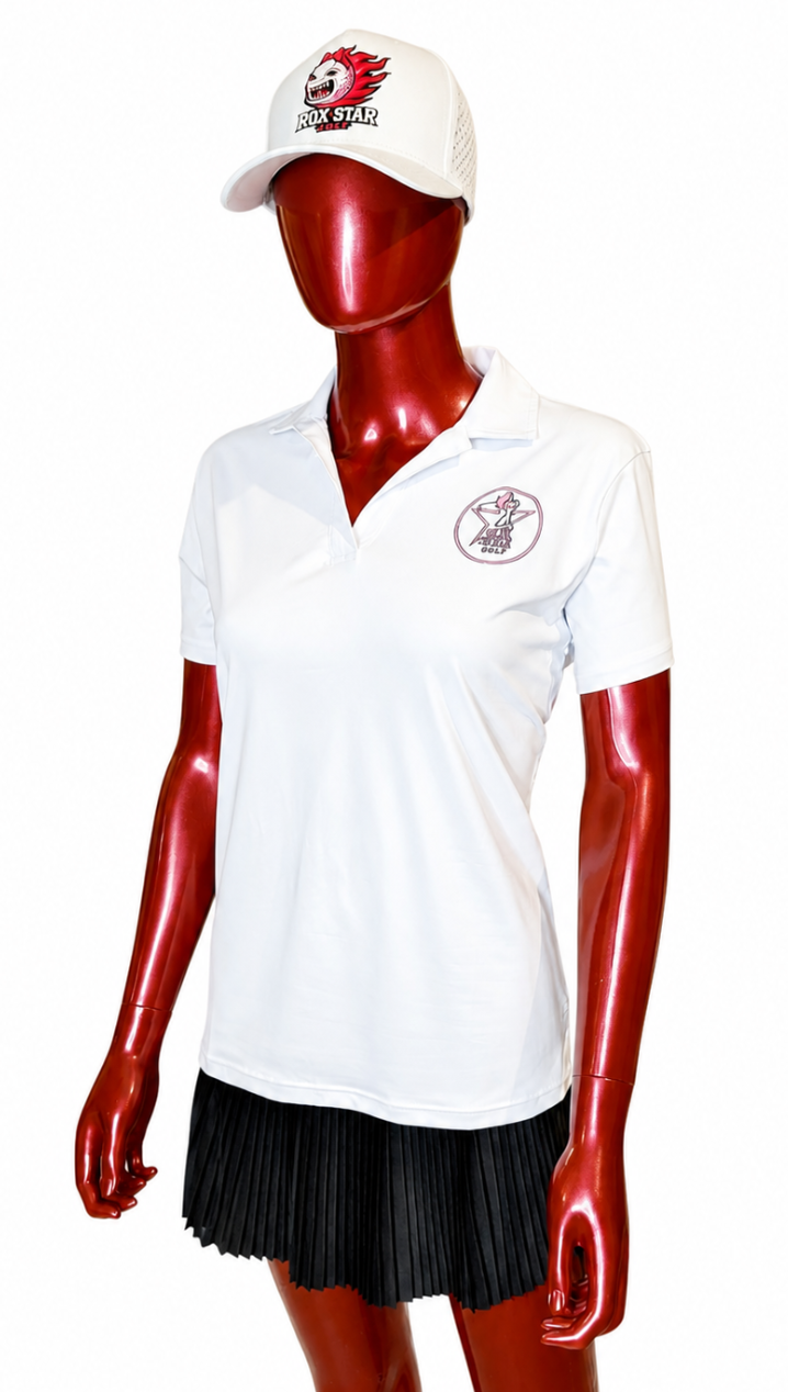 ROX Star White Woman's Polo- Roxy logo-NOW AVAILABLE ! GET YOURS NOW!