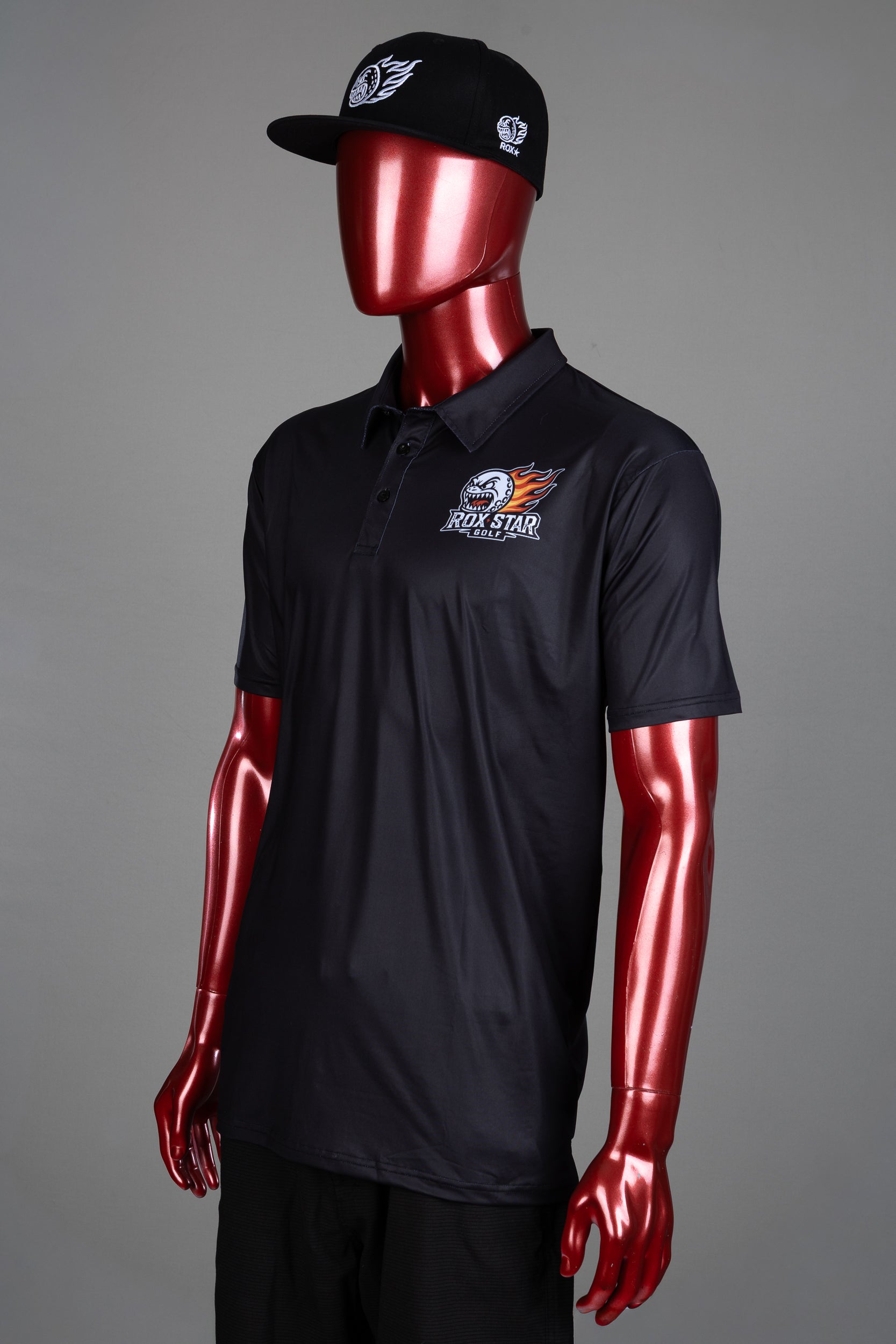 ROX STAR FLAMING GOLF CART POLO SHIRT