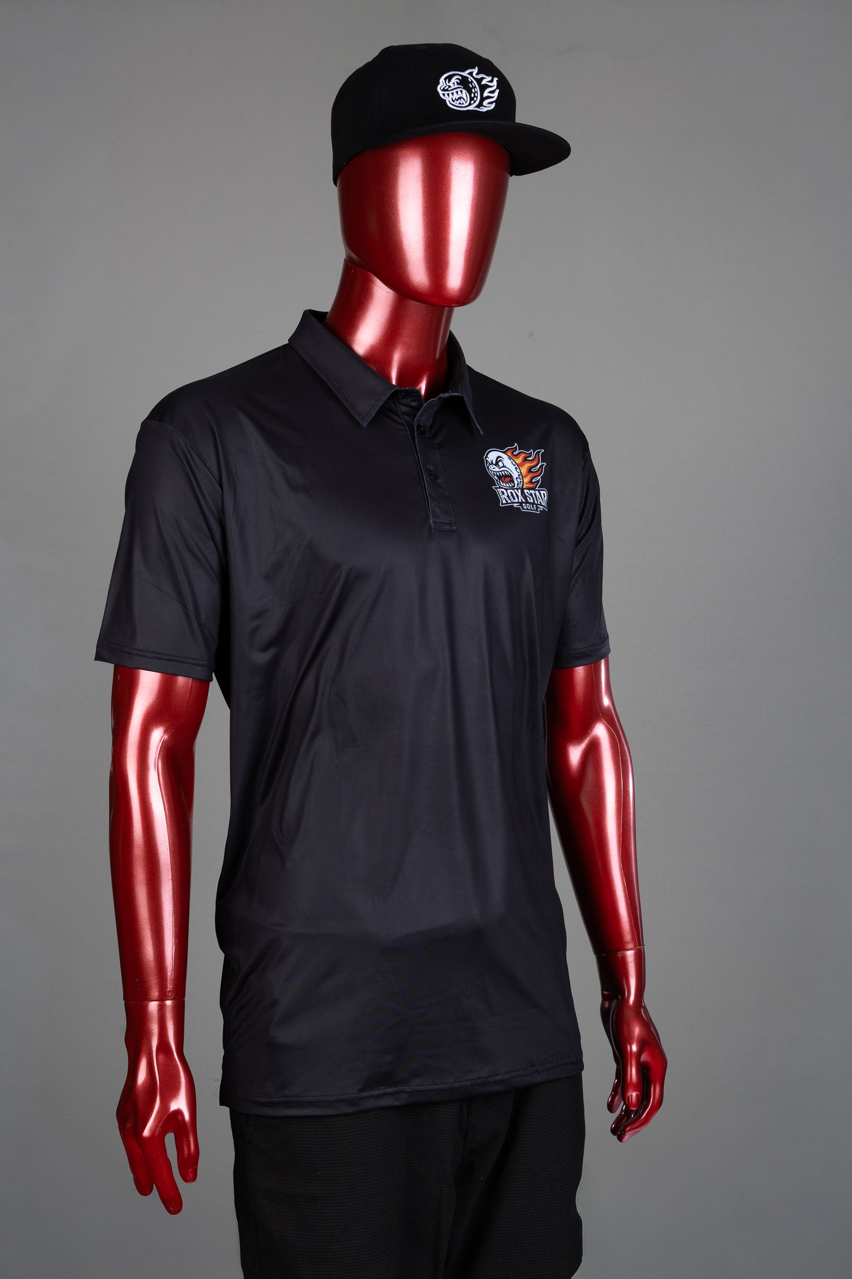 ROX STAR FLAMING GOLF CART POLO SHIRT