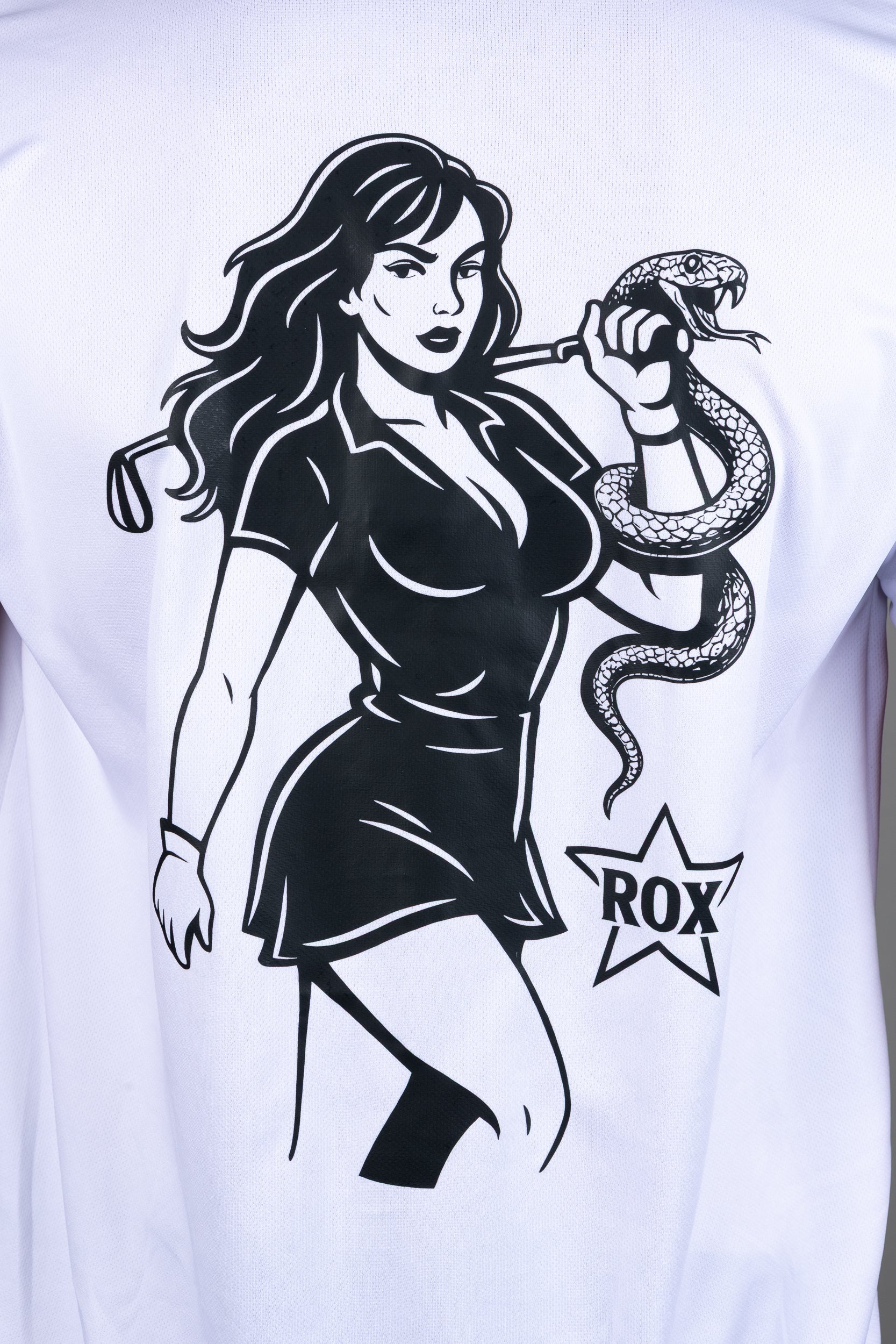 MENS ROX STAR WHITE POLO SHIRT- BAD ASS CHIC( SOLD OUT)