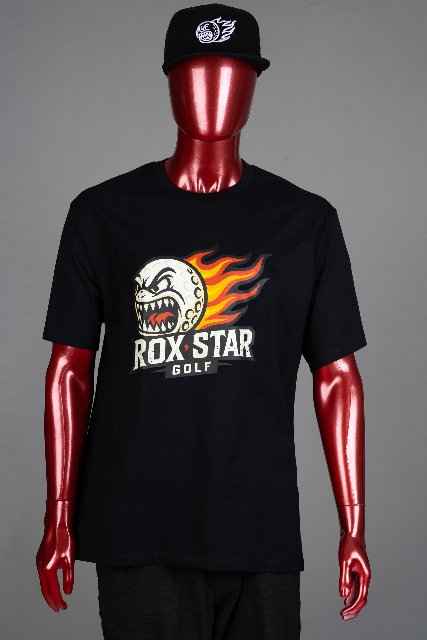 ROX STAR GOLF- SHORT SLEEVE T-SHIRT - ANGRY REX GOLF BALL LOGO!- LIMITED STOCK
