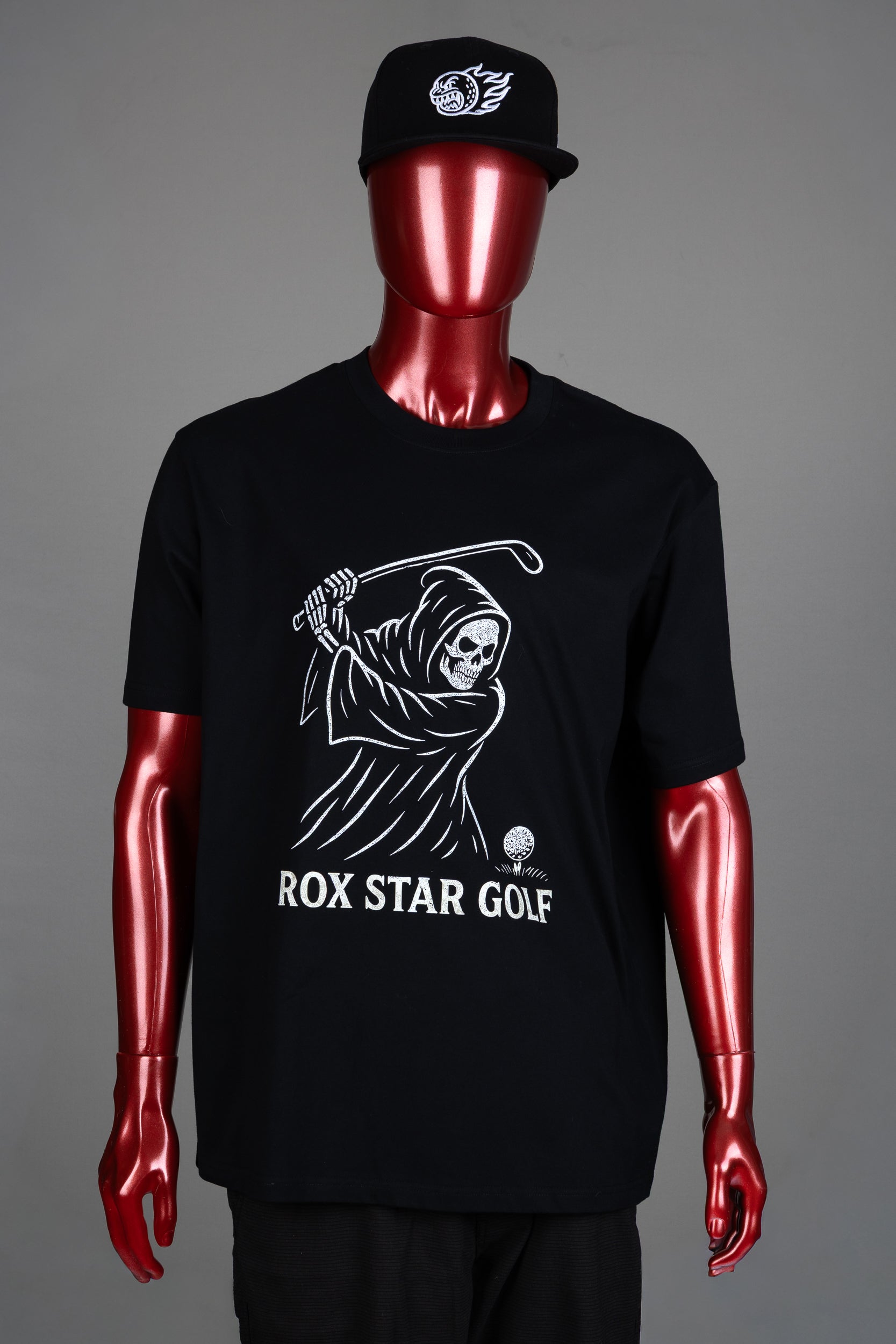 ROX STAR GOLF- SHORT SLEEVE T-SHIRT - GRIM REAPER LOGO- LIMITED STOCK