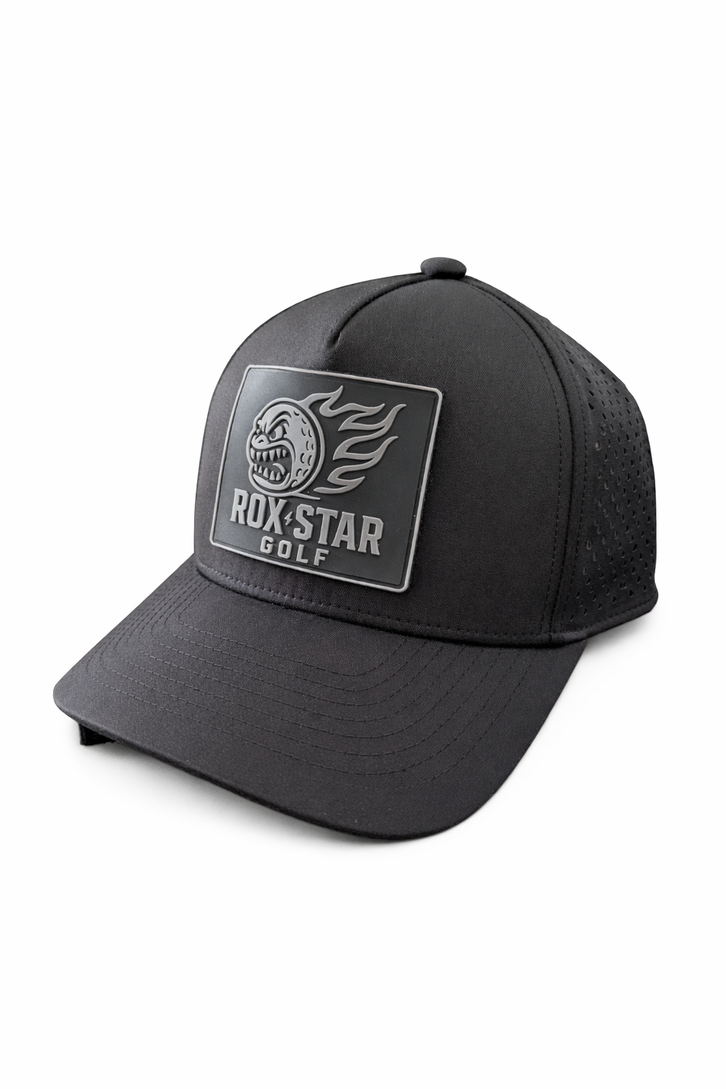 ROX STAR UNISEX BLACK GOLF HAT -WITH CHANGABLE VELCRO REX PATCHES