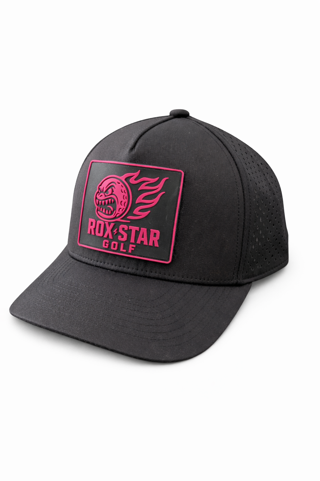 ROX STAR UNISEX BLACK GOLF HAT -WITH CHANGABLE VELCRO REX PATCHES