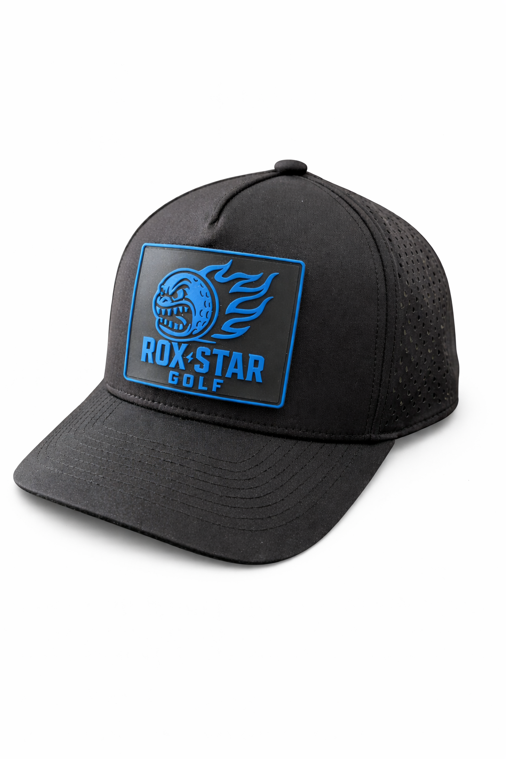 ROX STAR UNISEX BLACK GOLF HAT -WITH CHANGABLE VELCRO REX PATCHES