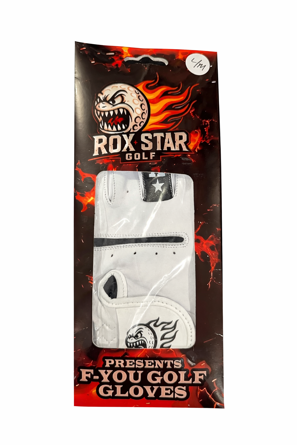 ROX STAR GOLF-WHITE- F-YOU GOLF GLOVES - NOW AVAILABLE!!!