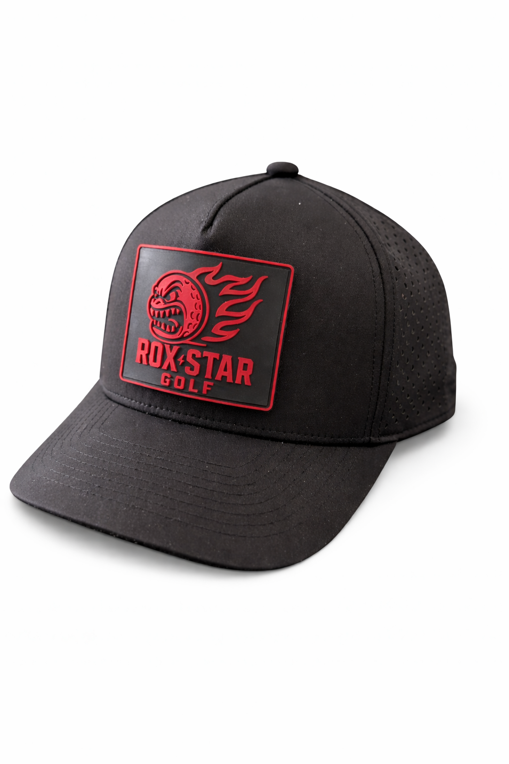 ROX STAR UNISEX BLACK GOLF HAT -WITH CHANGABLE VELCRO REX PATCHES