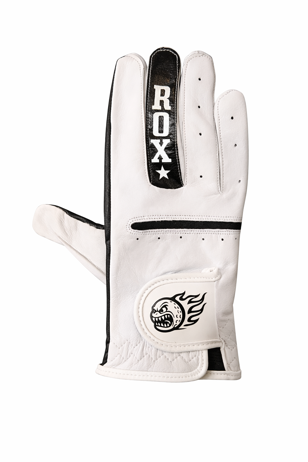 ROX STAR GOLF-WHITE- F-YOU GOLF GLOVES - (LEFT HAND)
