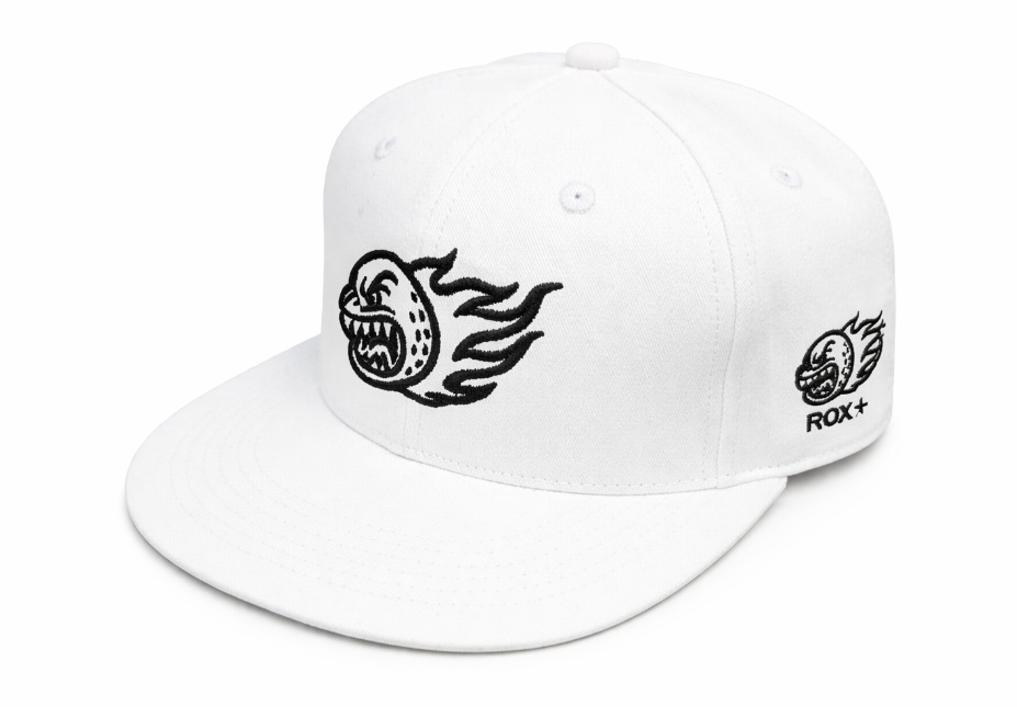 ROX STAR GOLF HAT -FLAT BRIM- WHITE